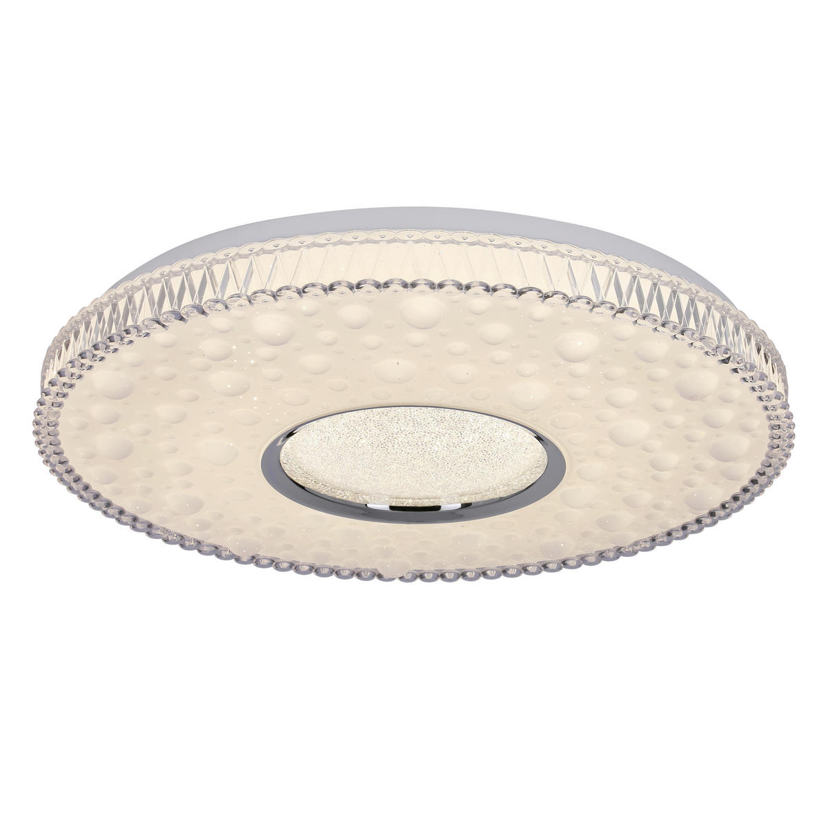 LED-TAKLAMPA Bubbles 38/38/7 cm  - vit/kromfärg, Klassisk, metall/plast (38/38/7cm)