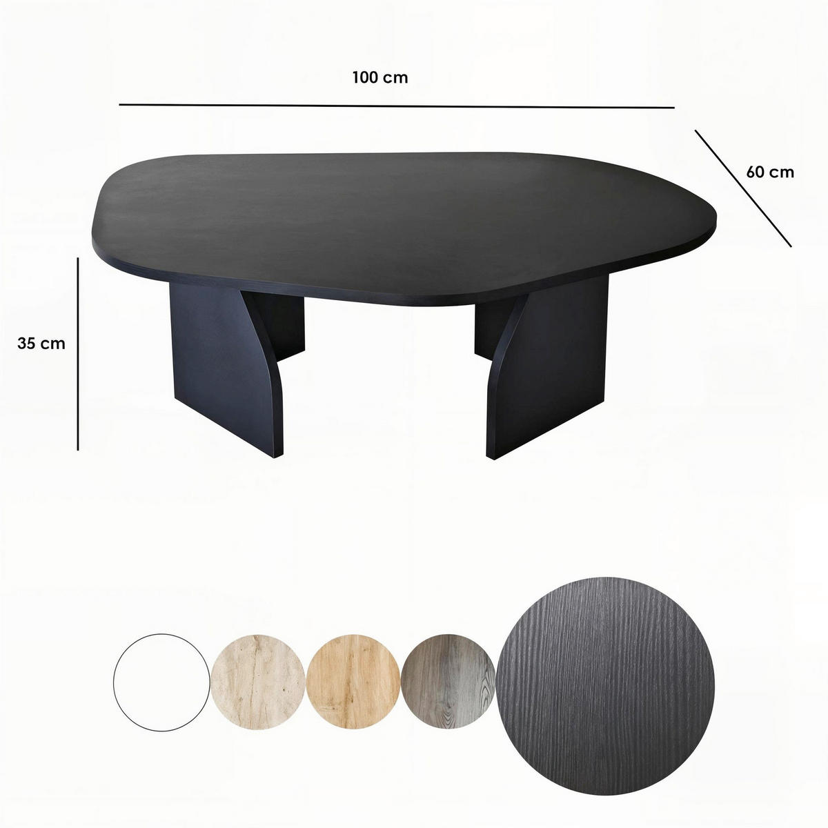 COUCHTISCH Schwarz  - Schwarz, MODERN, Holzwerkstoff (100/35/60cm) - MID.YOU