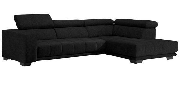 ECKSOFA  in Mikrofaser Anthrazit  301/207 cm  - Anthrazit/Schwarz, Design, Textil/Metall (301/207cm) - Xora