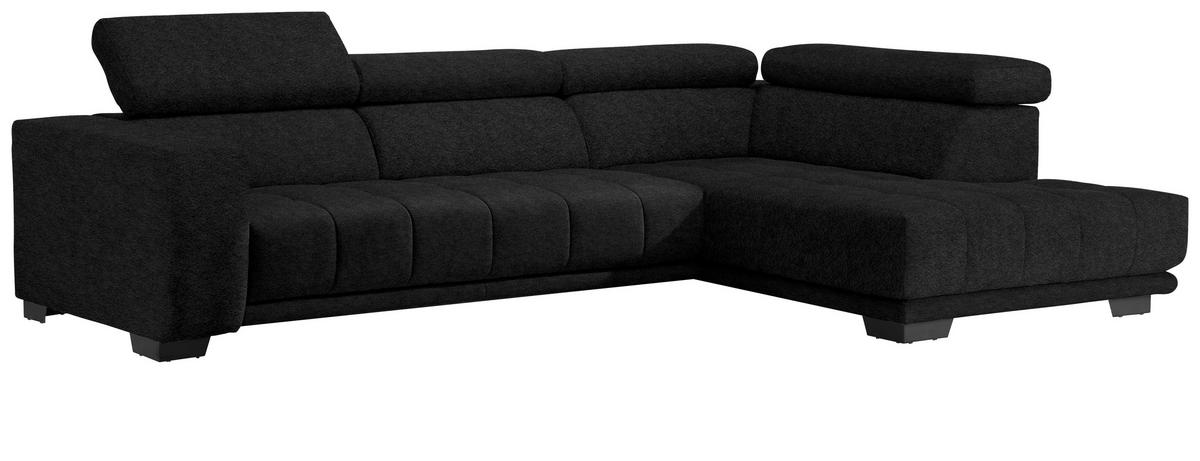 ECKSOFA  in Mikrofaser Anthrazit  301/207 cm  - Anthrazit/Schwarz, Design, Textil/Metall (301/207cm) - Xora