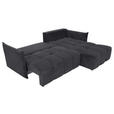 ECKSOFA Anthrazit Plüsch Zierkissen, Rückenkissen, Bettkasten, Schlaffunktion, Rücken echt, Liegefläche im Originalstoff  - Anthrazit/Schwarz, KONVENTIONELL, Kunststoff/Textil (253/192cm) - Carryhome