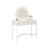 SCHMINKTISCH 90/40/132 cm, Weiss  - Weiss/Alufarben, Trend, Glas/Holzwerkstoff (90/40/132cm) - Milino