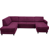 WOHNLANDSCHAFT  in Webstoff Lila  - Lila/Schwarz, Design, Holz/Textil (198/296/165cm) - Xora