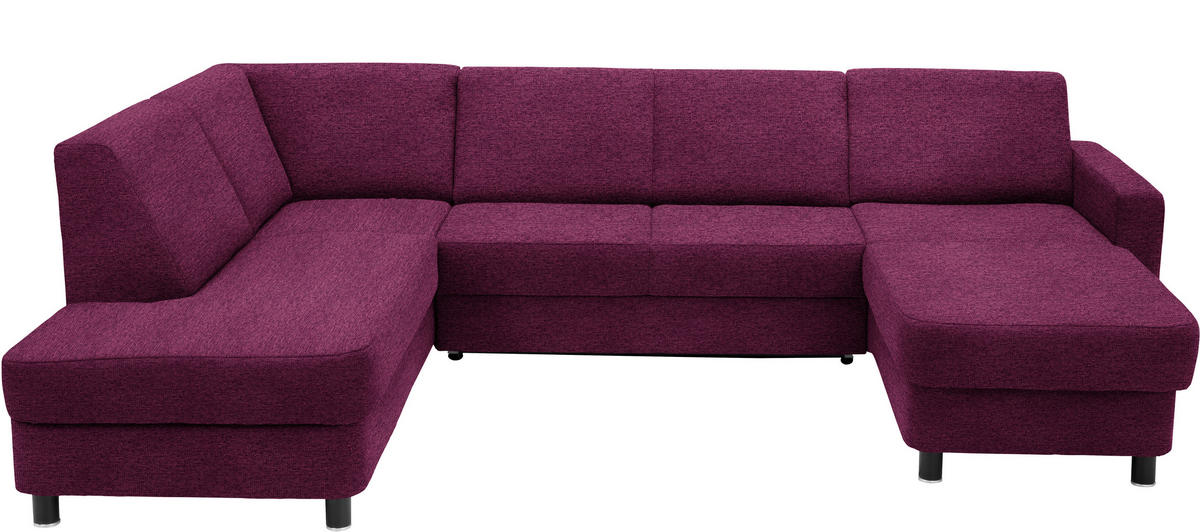 WOHNLANDSCHAFT  in Webstoff Lila  - Lila/Schwarz, Design, Holz/Textil (198/296/165cm) - Xora