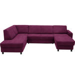 WOHNLANDSCHAFT in Webstoff Lila  - Lila/Schwarz, Design, Holz/Textil (198/296/165cm) - Xora
