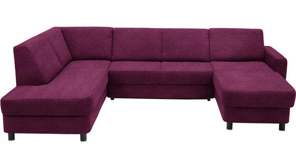 WOHNLANDSCHAFT  in Webstoff Lila  - Lila/Schwarz, Design, Holz/Textil (198/296/165cm) - Xora