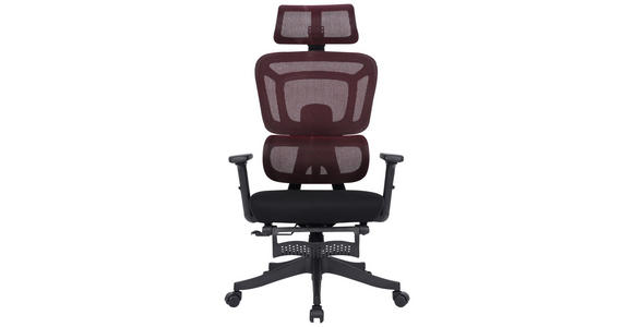 CHEFSESSEL Netzbespannung Rot, Schwarz  - Rot/Schwarz, Design, Kunststoff/Textil (67,5/126/134/65cm) - Novel