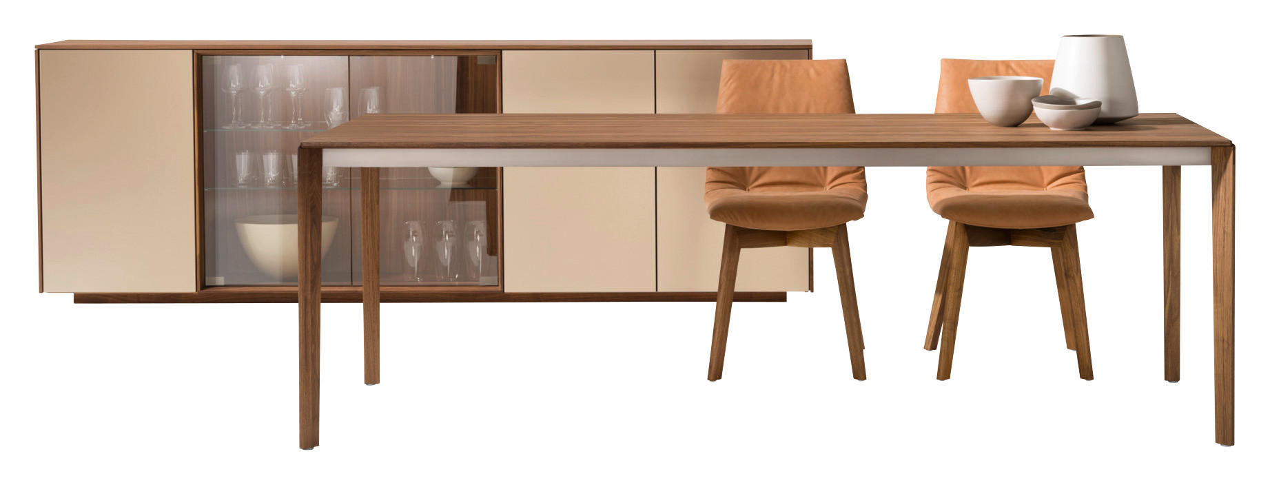 ESSTISCH in Holz, Metall 300/100/75 cm  - Edelstahlfarben/Nussbaumfarben, Design, Holz/Metall (300/100/75cm) - Team 7