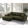ECKSOFA LARNACA Olivgrün Struktur  - Chromfarben/Olivgrün, Design, Textil/Metall (177/269cm) - Livetastic