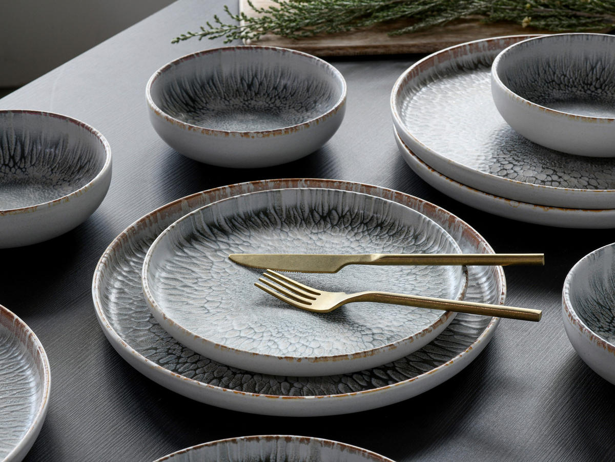 SERVIS 12 delar  - ljusgrå, Trend, keramik (42/40/36,5cm) - Creatable