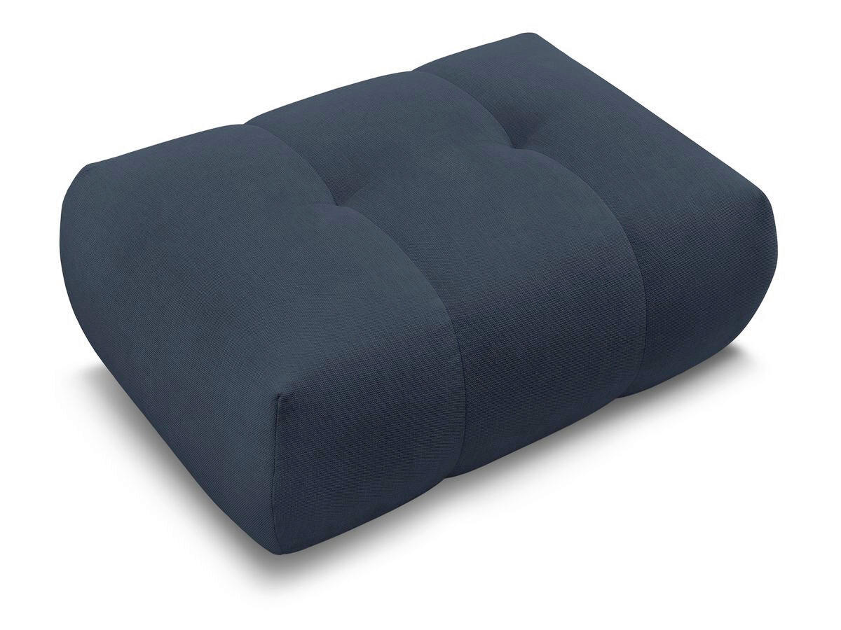 HOCKER FUJI  Leinenoptik Dunkelblau  - Schwarz/Dunkelblau, MODERN, Kunststoff/Textil (112/44/80cm)