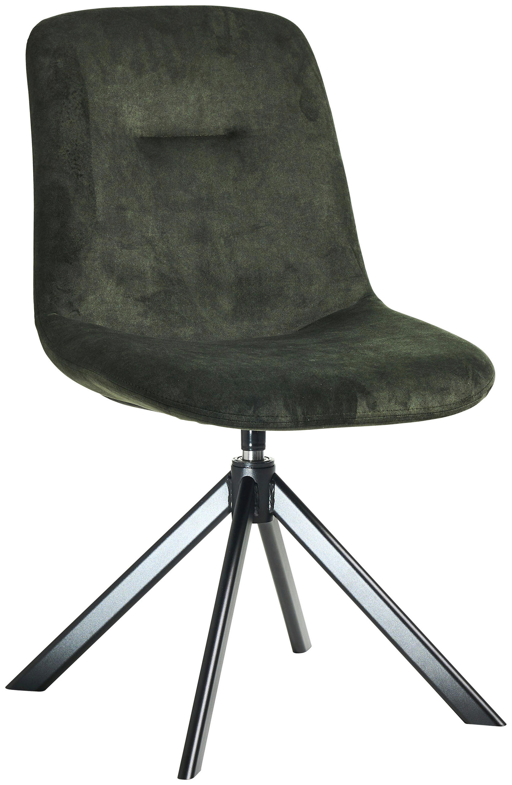 STUHL Velours Schwarz, Waldgrün  - Waldgrün/Schwarz, Basics, Textil/Metall (51/89/61cm) - Celina Home