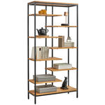 REGAL  180/90/35 cm Schwarz, Eichefarben  - Eichefarben/Schwarz, Trend, Holz/Metall (180/90/35cm) - Landscape