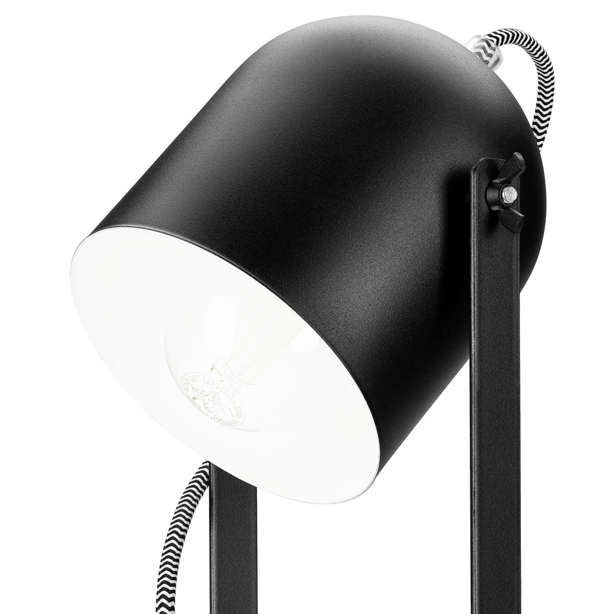 SCHREIBTISCHLEUCHTE   - Schwarz/Weiß, Design, Metall (34/14/14cm)