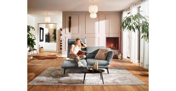 2-SITZER-SOFA Flachgewebe Grau - Schwarz/Grau, Design, Textil/Metall (178-226/83-113/96-177cm) - Dieter Knoll