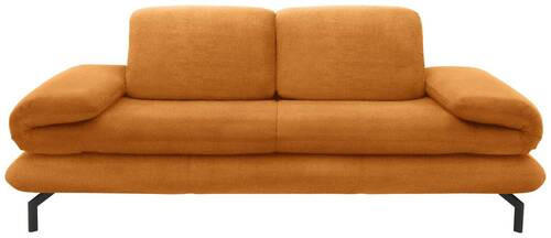 2,5-SITZER mit Funktionen Webstoff Orange  - Schwarz/Orange, Design, Textil/Metall (224 (284)/83 (110)/98cm) - LOOKS by W.Joop