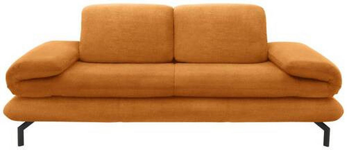 2,5-SITZER mit Funktionen in Webstoff Orange  - Schwarz/Orange, Design, Textil/Metall (224 (284)/83 (110)/98cm) - LOOKS by W.Joop