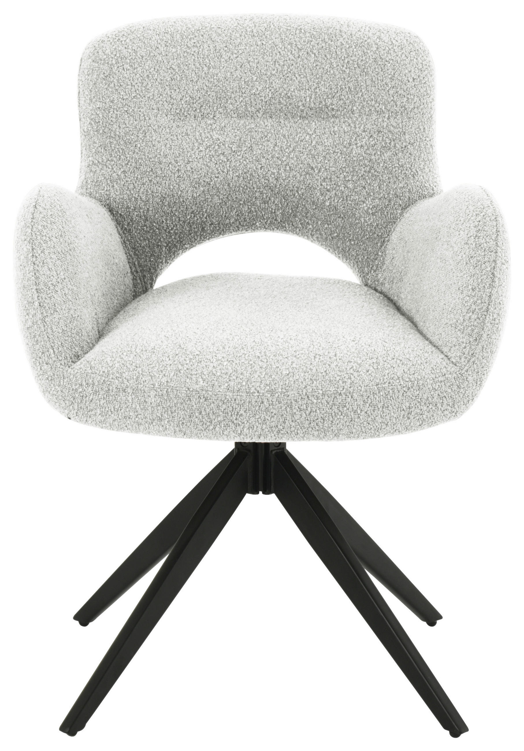 ARMLEHNSTUHL  in Eisen Bouclé  - Schwarz/Grau, LIFESTYLE, Holz/Textil (63/83/61cm) - MID.YOU