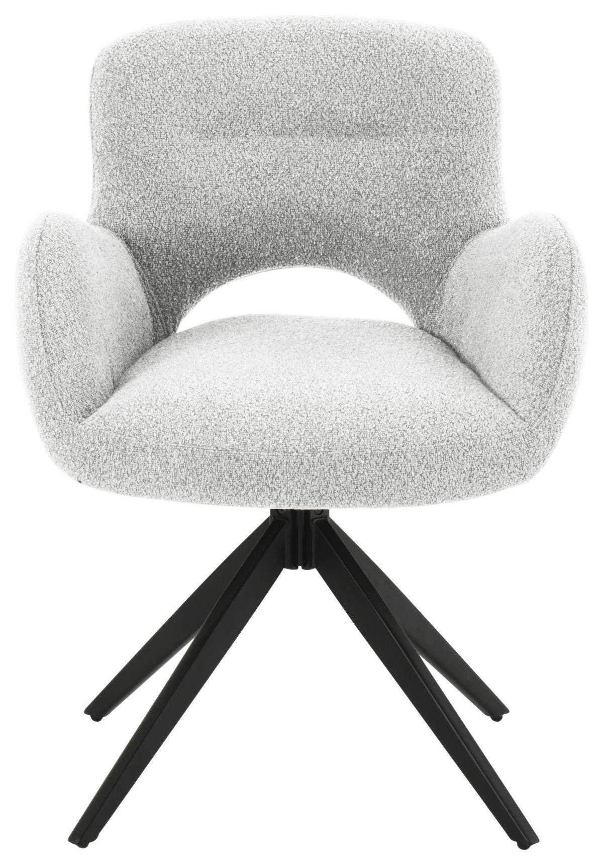 ARMLEHNSTUHL  in Eisen Bouclé  - Schwarz/Grau, LIFESTYLE, Holz/Textil (63/83/61cm) - MID.YOU