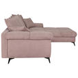 ECKSOFA Rosa Cord Rückenkissen, Armlehnenkissen, Rücken echt  - Schwarz/Rosa, KONVENTIONELL, Textil/Metall (332/231cm) - Carryhome