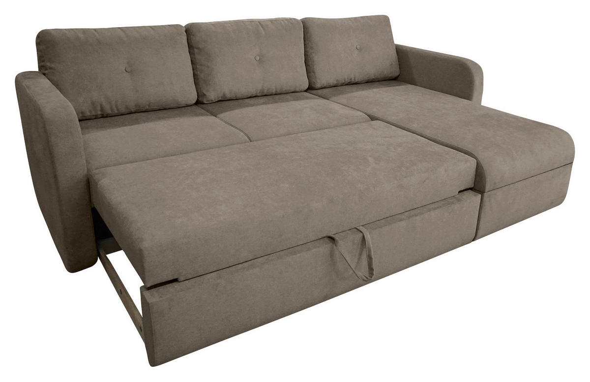 KUTNA GARNITURA tekstil  taupe   - crna/taupe, Trend, tekstil/plastika (214/144cm) - Livetastic