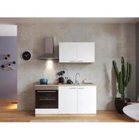 MINIKÜCHE 160 cm   in Weiß  - Eichefarben/Weiß, Design, Holzwerkstoff/Metall (160cm) - Respekta