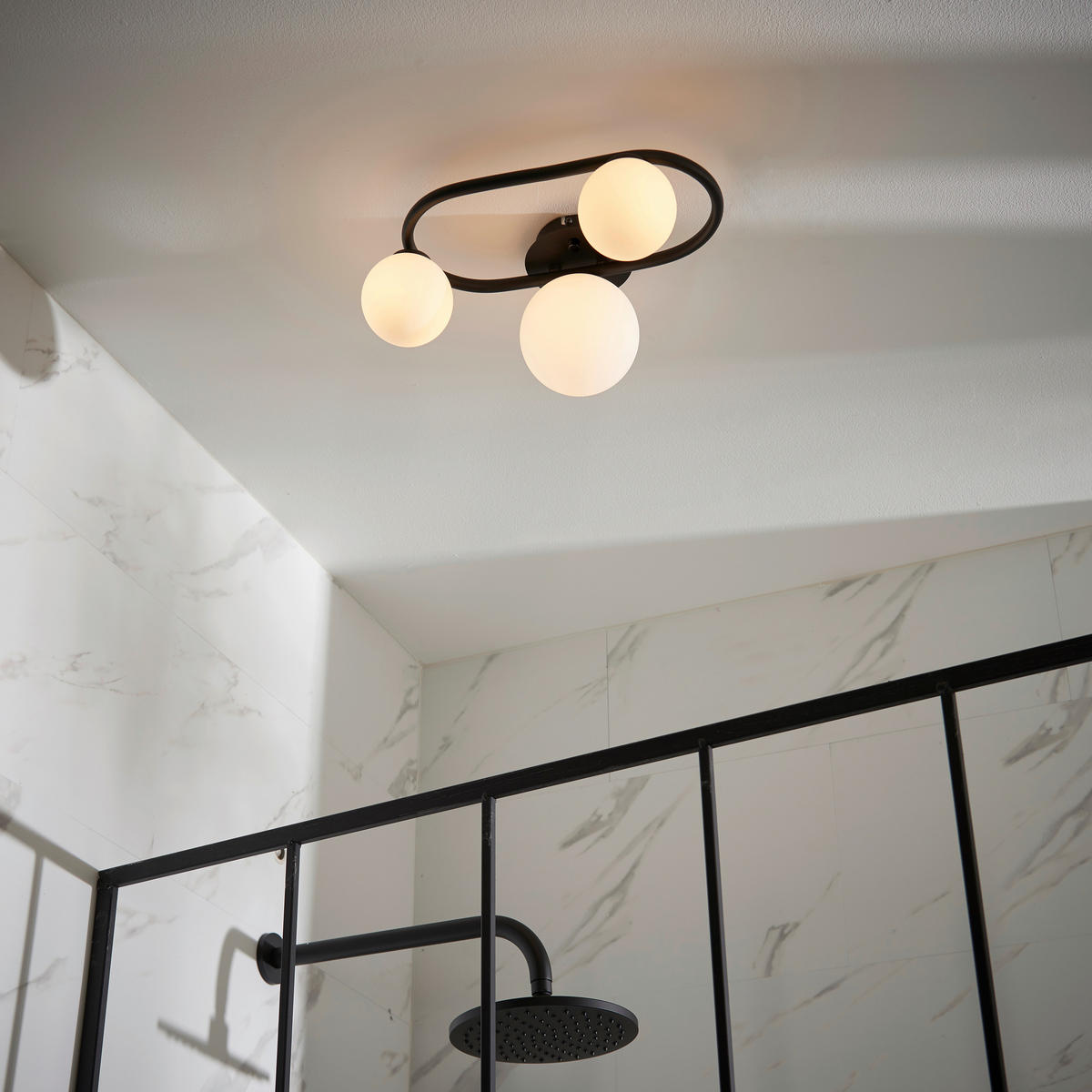 BADEZIMMER-DECKENLEUCHTE Pulsa 35.9/17.5/25.2 cm   - Chromfarben/Opal, Basics, Glas (35.9/17.5/25.2cm) - ENDON