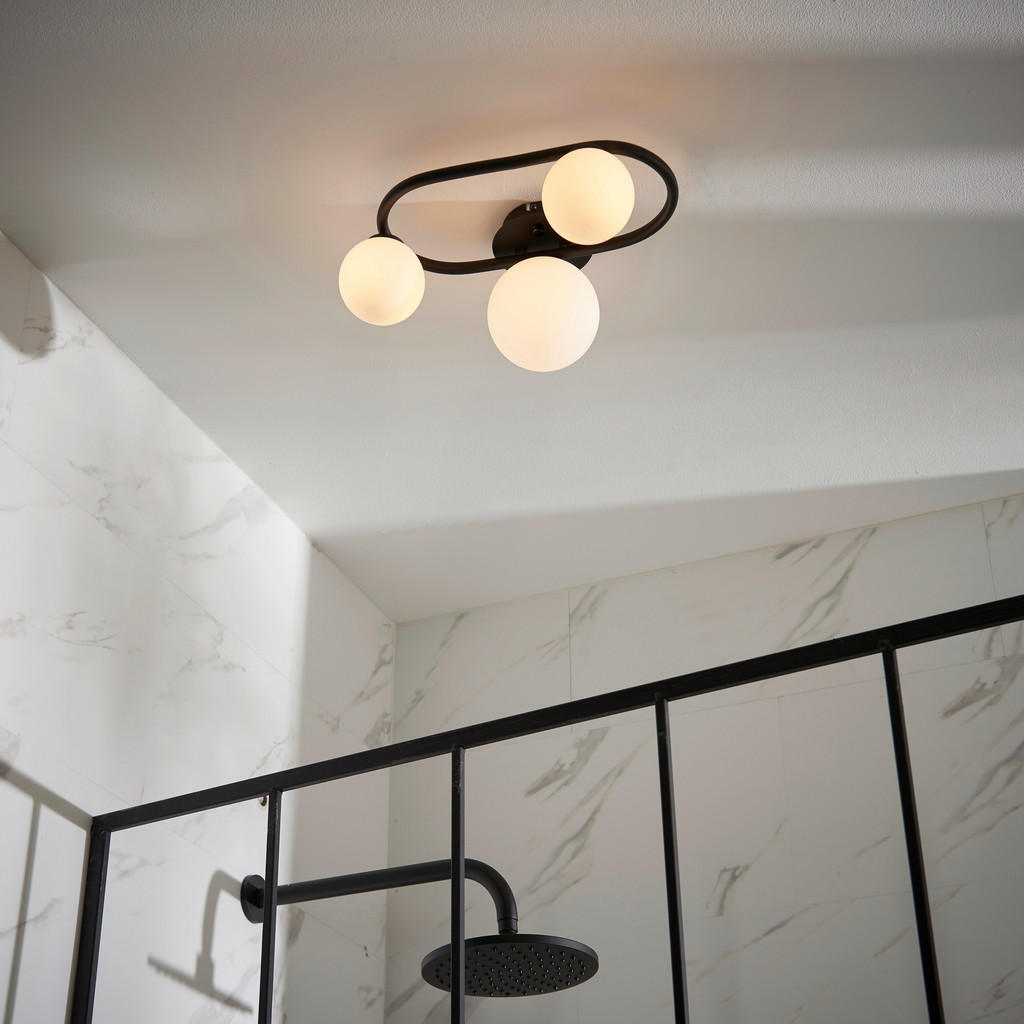 Thumbnail - Endon Badezimmer-Deckenleuchte Pulsa, Opal, Chrom, Glas, Kugel,Kugel, 17.5x25.2x35.9 cm, CE, Lampen & Leuchten, LED Bele...