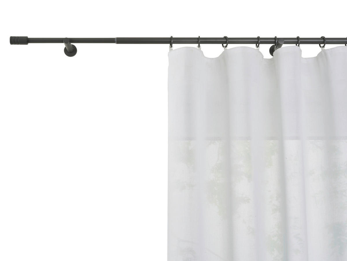 VORHANGSTANGENSET 120 cm  - Dunkelgrau, Basics, Metall (120cm)
