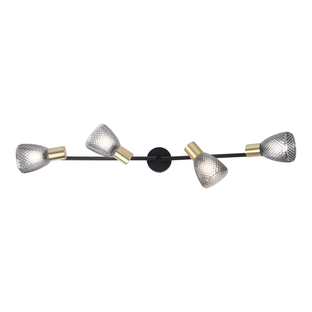 DECKENSTRAHLER 76/19 cm   - Schwarz, LIFESTYLE, Glas/Metall (76/19cm) - Näve