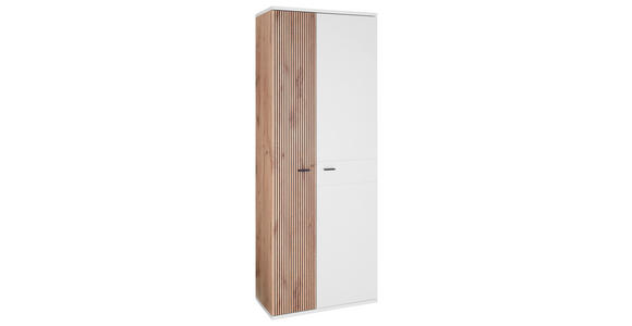 GARDEROBENSCHRANK 75/198/37 cm - Eichefarben/Anthrazit, Design, Holzwerkstoff/Metall (75/198/37cm) - Voleo