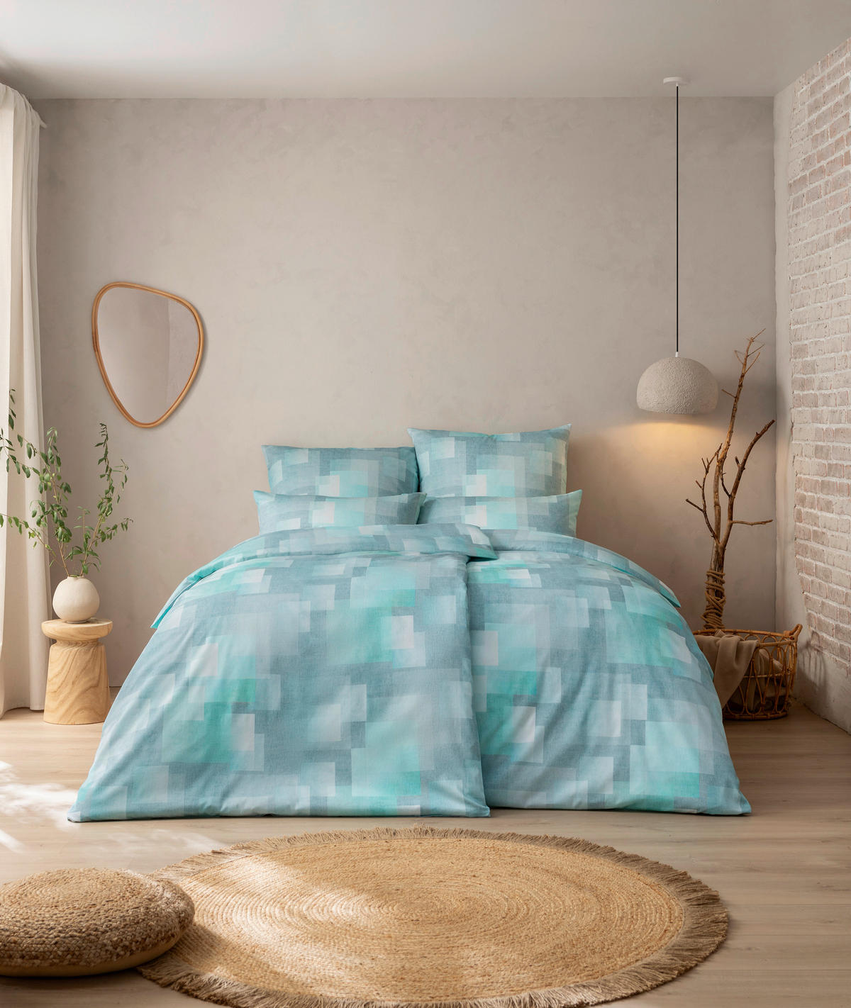 BETTWÄSCHE Atelier Makosatin 135/200 cm  - Mintgrün, Design, Textil (135/200cm) - Estella