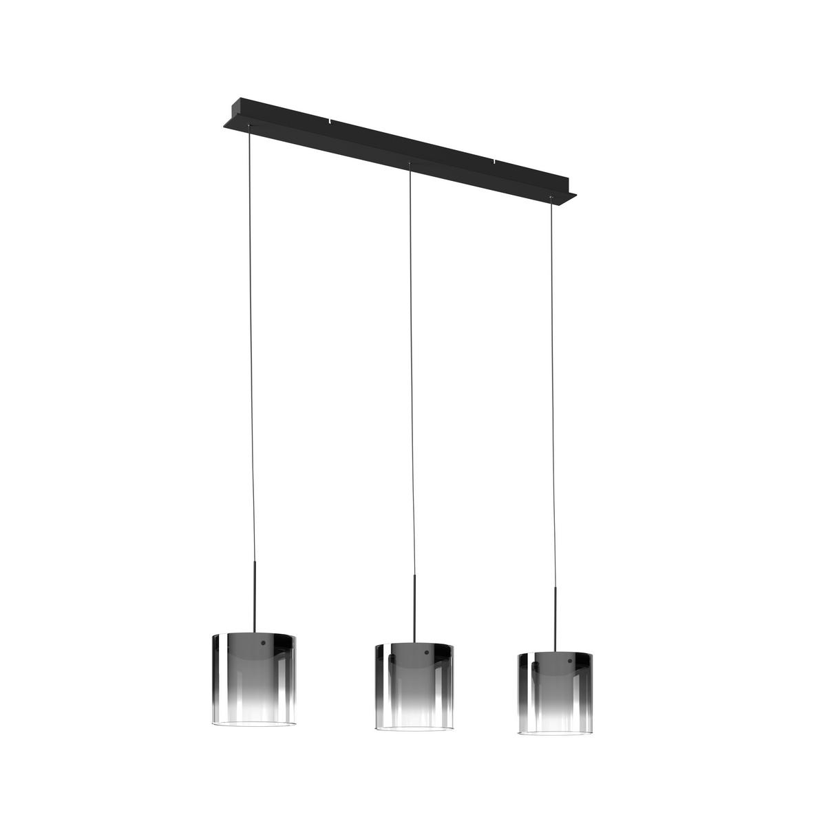 ZÁVESNÉ LED SVIETIDLO, 100/20/180 cm  - čierna, Design, kov/sklo (100/20/180cm) - Dieter Knoll