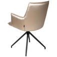 ARMLEHNSTUHL  in Eisen Lederlook  - Champagner/Schwarz, Design, Textil/Metall (59/89,5/63cm) - Novel
