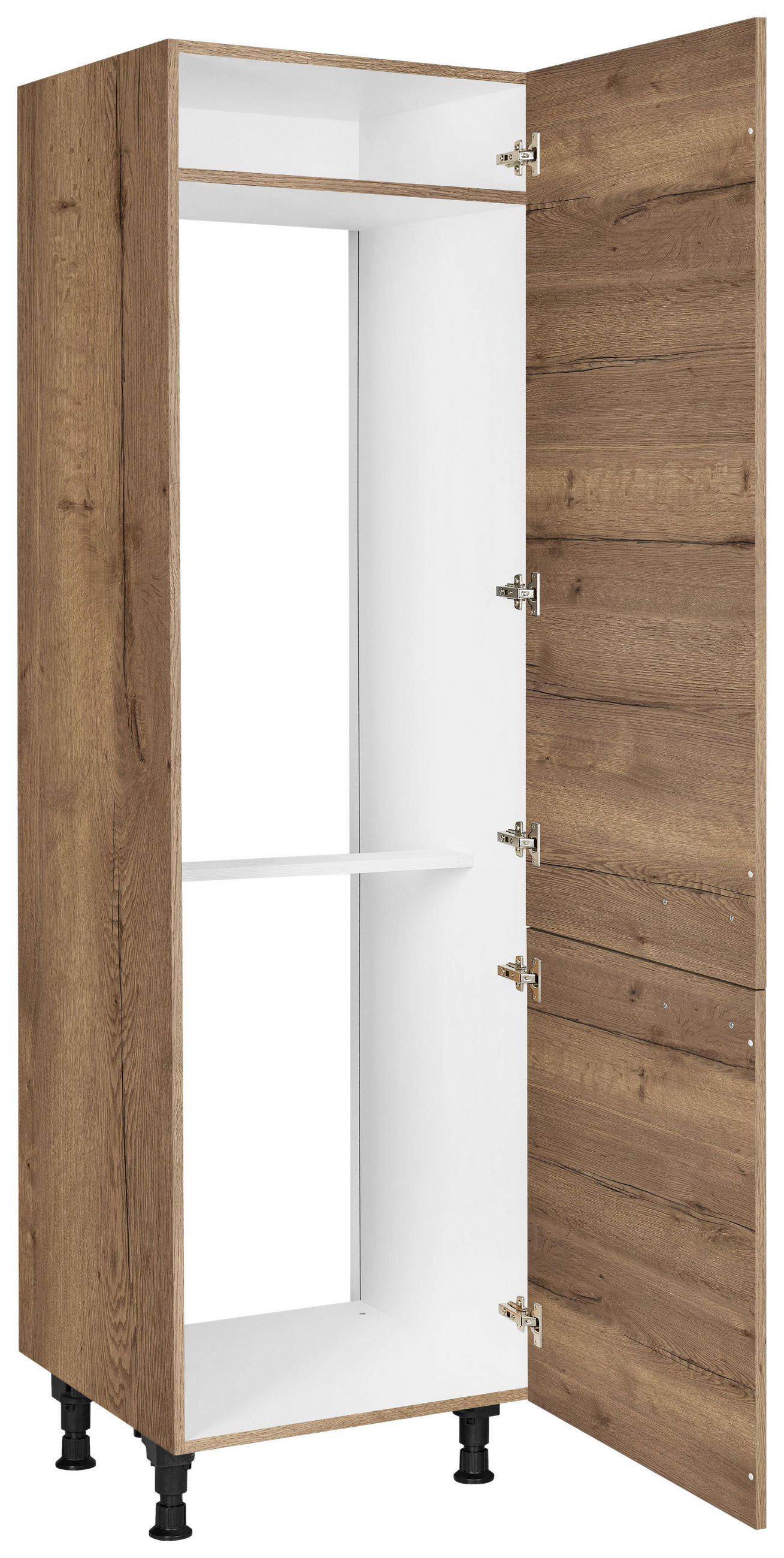 GERÄTEUMBAUSCHRANK 60/216,6/58 cm  in Eiche dunkel  - Eiche dunkel/Schwarz, MODERN, Holzwerkstoff/Metall (60/216,6/58cm) - Nobilia
