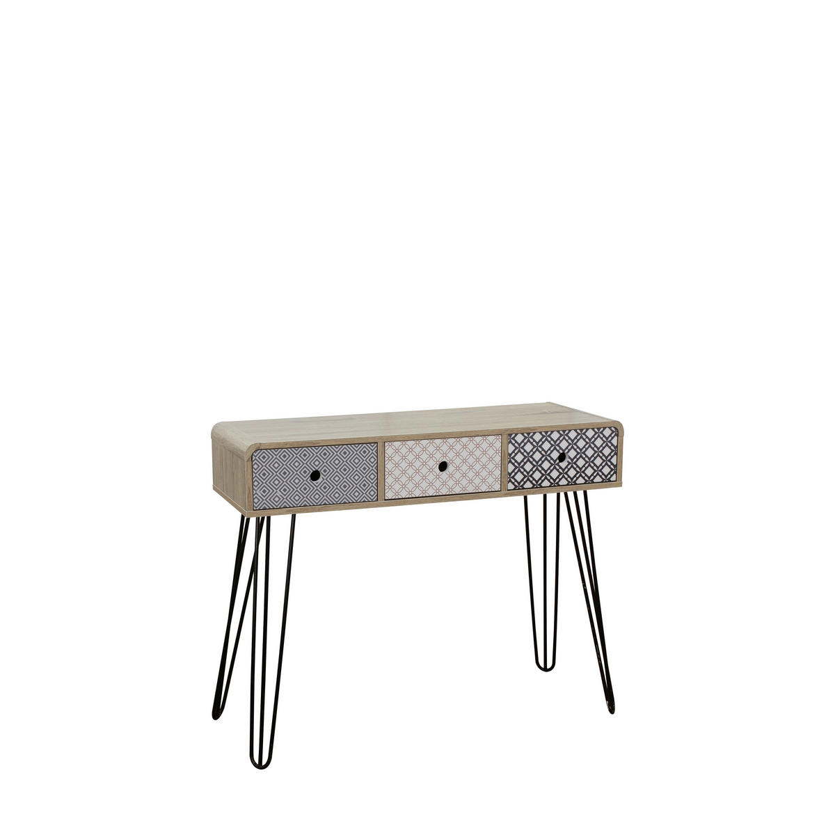 KONSOLENTISCH in Holzwerkstoff 99/33,5/80,5 cm    - Eichefarben/Multicolor, Design, Holzwerkstoff/Metall (99/33,5/80,5cm) - Livetastic