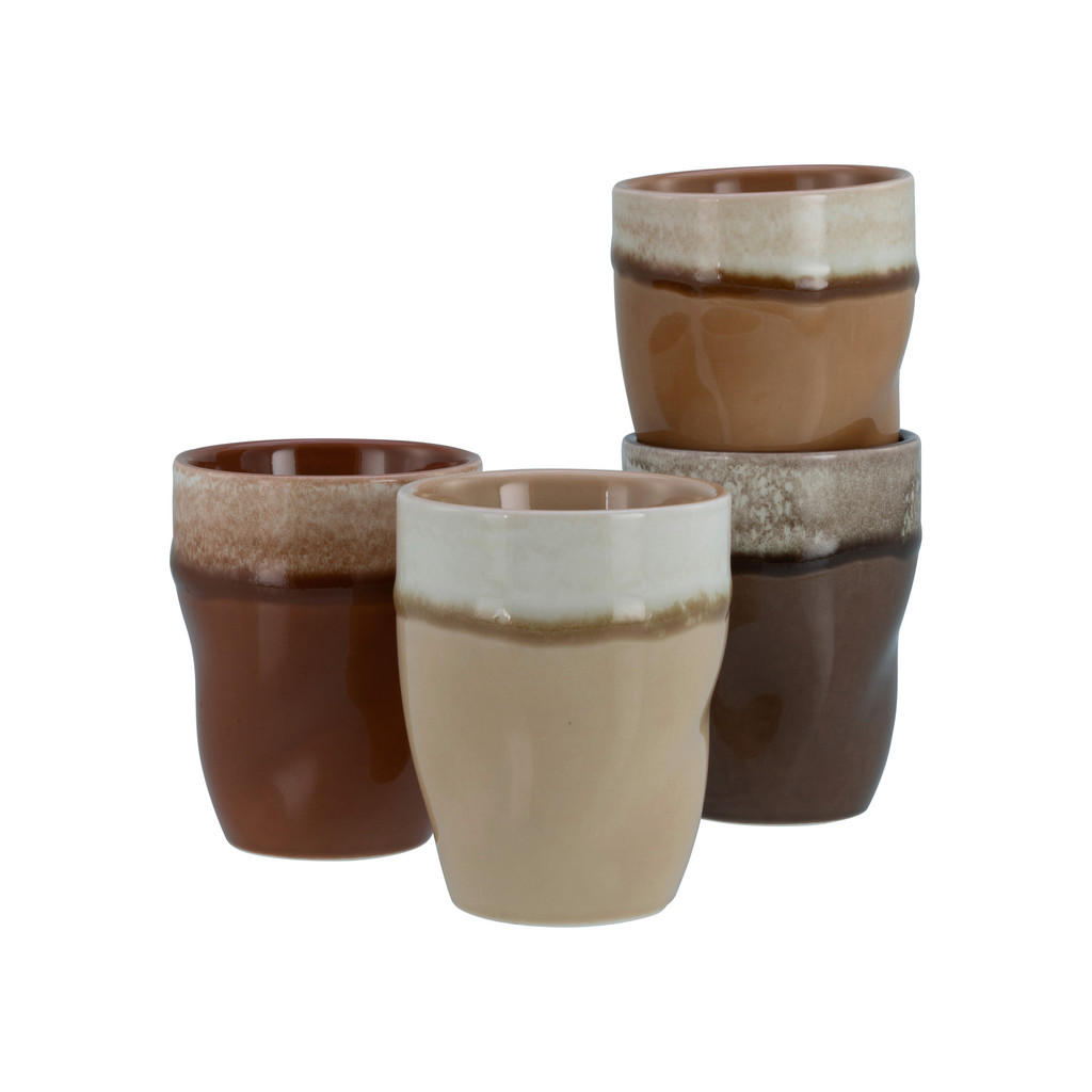 Thumbnail - Creatable Tassenset Squeezy Mocha Mousse, Creme, Schlamm, Mokka, Keramik, 4-teilig, 300 ml, 8 cm, Kaffee & Tee, Tassen, ...