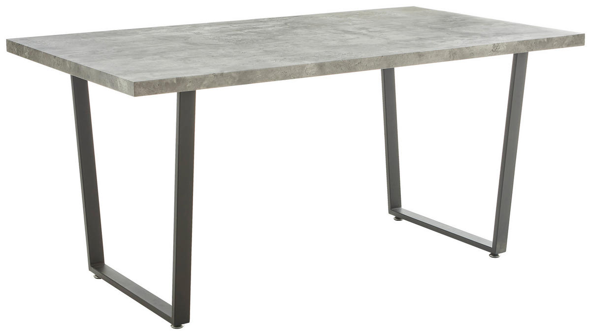 JEDÁLENSKÝ STÔL, sivá, čierna, 160/90/76 cm - čierna/sivá, Modern, kov/kompozitné drevo (160/90/76cm) - P & B