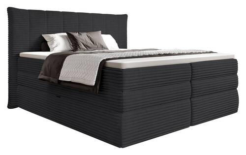 BOXSPRINGBETT 180/200 cm  in Dunkelgrau  - Dunkelgrau/Schwarz, Design, Kunststoff/Textil (180/200cm) - Esposa