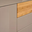 LOWBOARD Taupe, Eichefarben  207/69/42 cm  - Taupe/Eichefarben, Design, Glas/Holz (207/69/42cm) - Novel