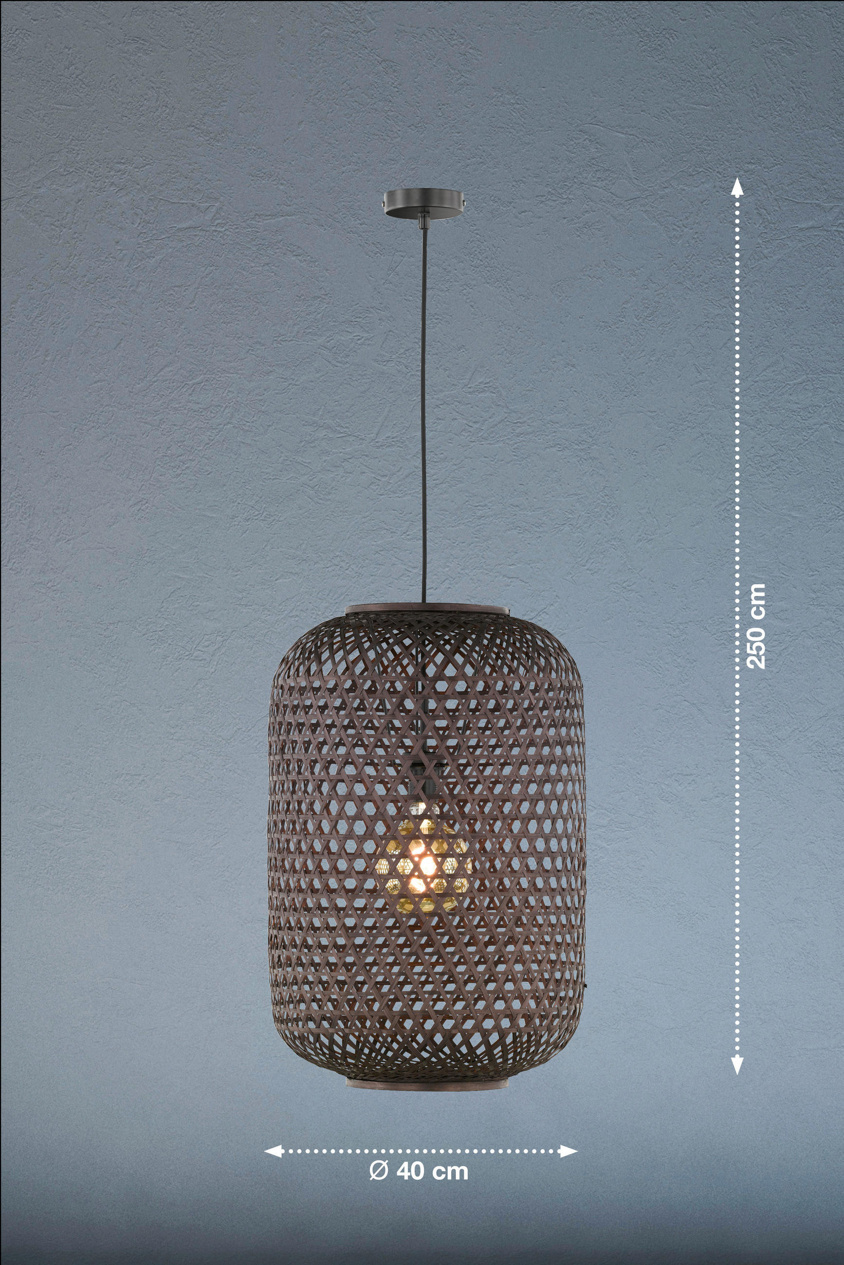 Thumbnail - Schöner Wohnen Hängeleuchte Calla 860474, Schwarz, Holz, Rattan, 250 cm, Lampen & Leuchten, Innenbeleuchtung, Hängelampe...