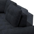 ECKSOFA in Flachgewebe, Leinenoptik Dunkelblau  - Schwarz/Dunkelblau, Design, Textil/Metall (247/208cm) - Xora