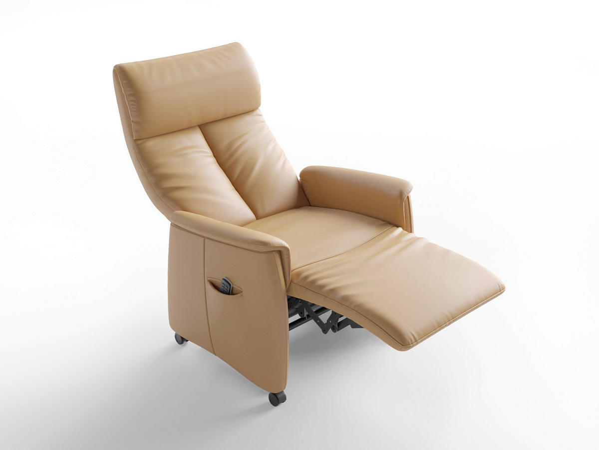 RELAXAČNÉ KRESLO, koža, cappuccino - čierna/cappuccino, Basics, koža/plast (76/110/84cm) - Sit & More