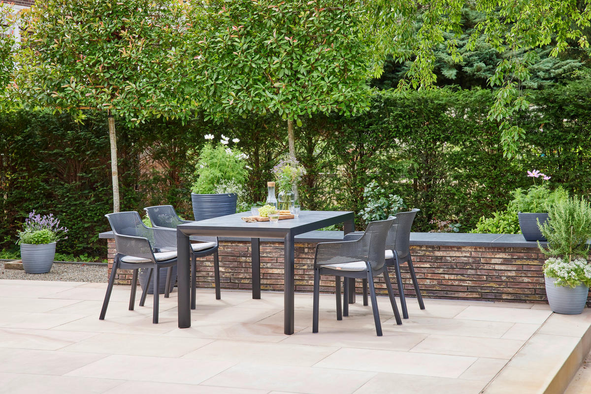 GARTENTISCH 140/90/74 cm Metall rechteckig  - Schieferfarben/Anthrazit, Basics, Keramik/Metall (140/90/74cm) - Siena Garden