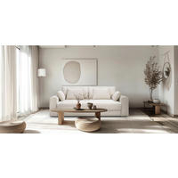 3-SITZER-SOFA MEGA Cord Creme  - Creme/Schwarz, Design, Textil (252cm) - MID.YOU