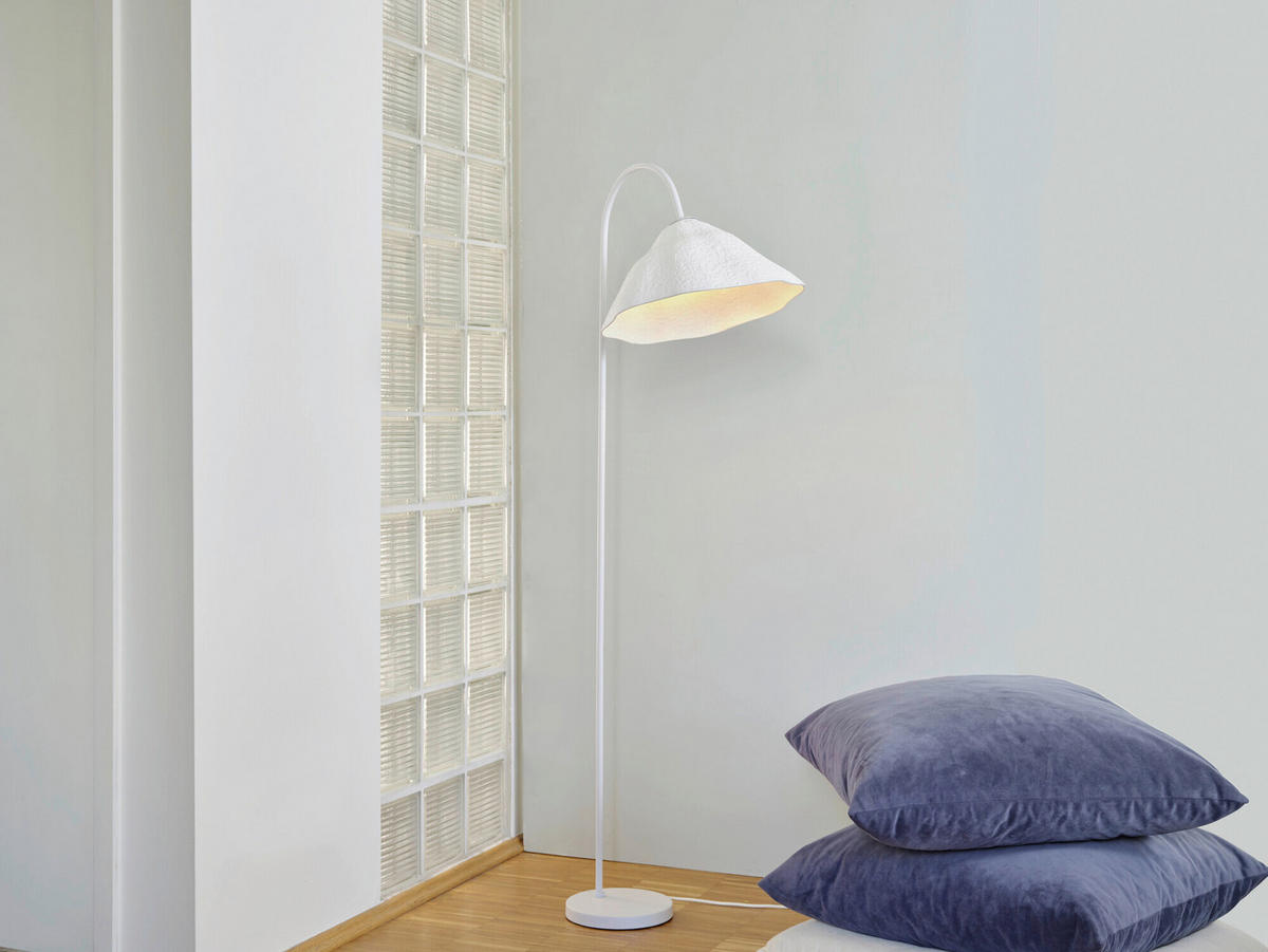 STEHLEUCHTE 39,6/56,8/153 cm    - Weiß, Design, Papier/Metall (39,6/56,8/153cm) - Osram