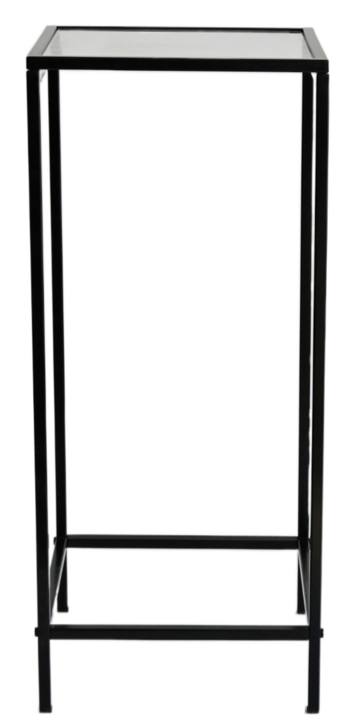 BEISTELLTISCH 30/30/70 cm Schwarz rechteckig  - Schwarz, Basics, Glas/Metall (30/30/70cm) - Xora