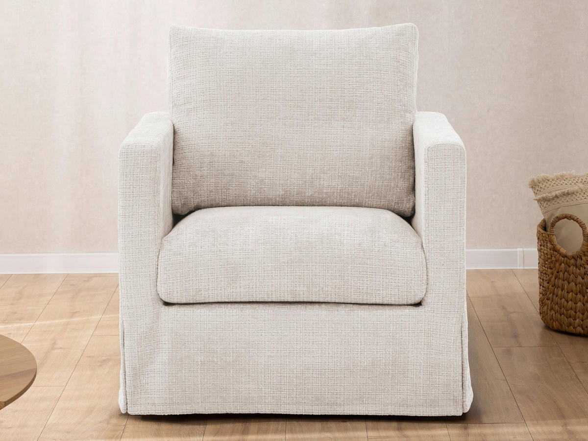 SESSELBEZUG - Creme, Design, Textil (84/89/95cm) - P & B