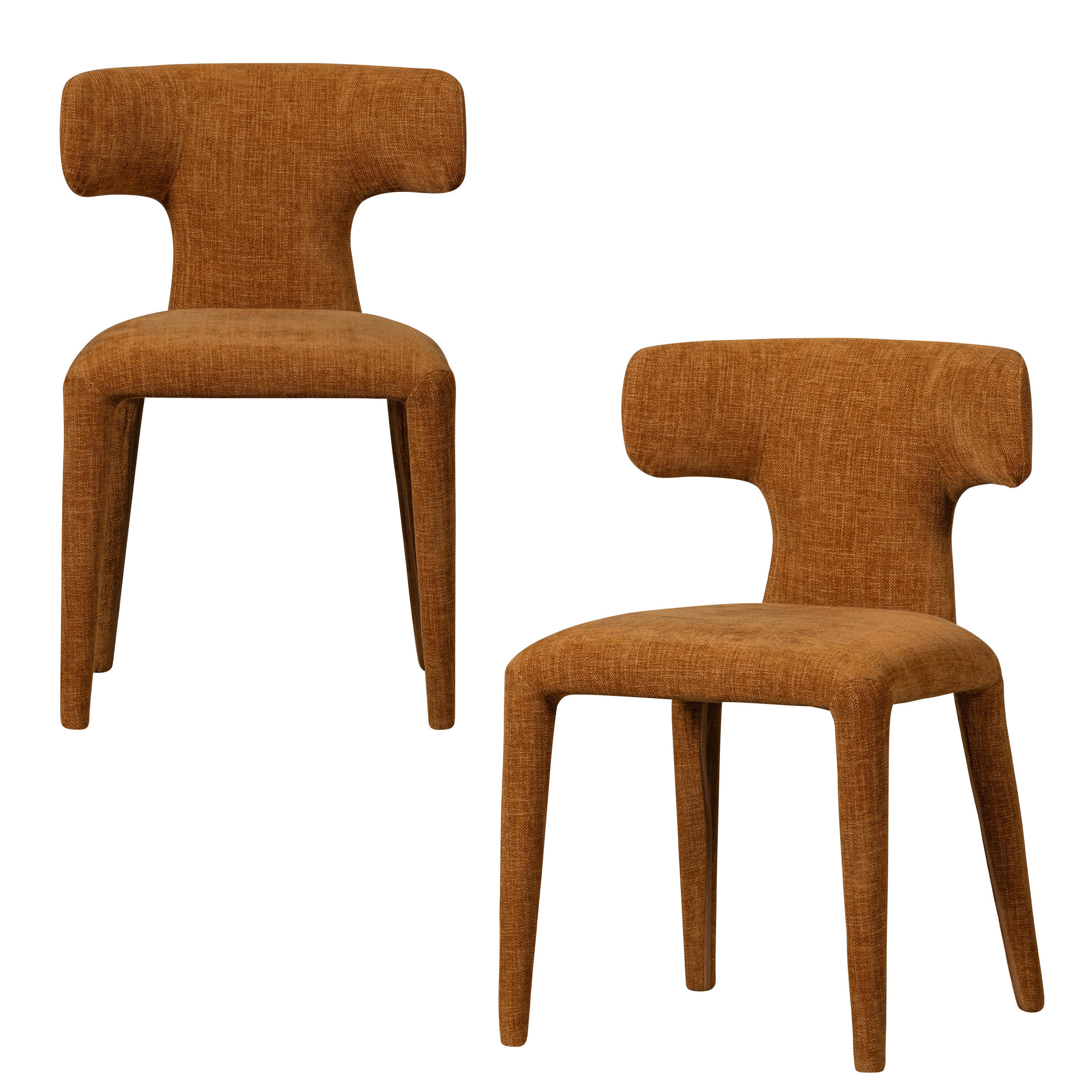 STUHL-SET 2 Stück  in Webstoff Textil  - Braun, Design, Textil (52/78/53cm) - Livetastic