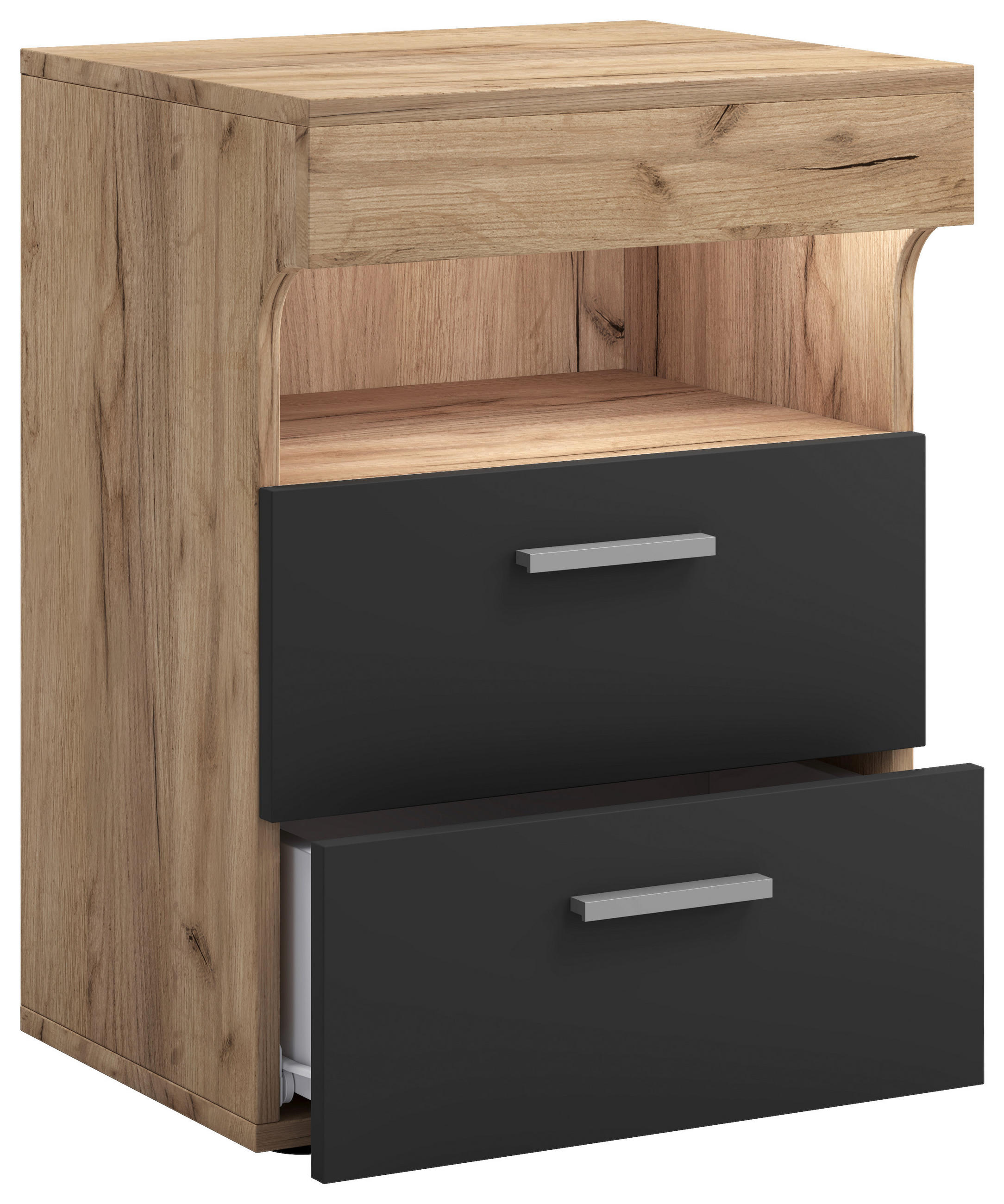 NACHTSCHRANK 45/61/39 cm  - Honigeiche/Anthrazit, MODERN, Holzwerkstoff/Kunststoff (45/61/39cm) - MID.YOU